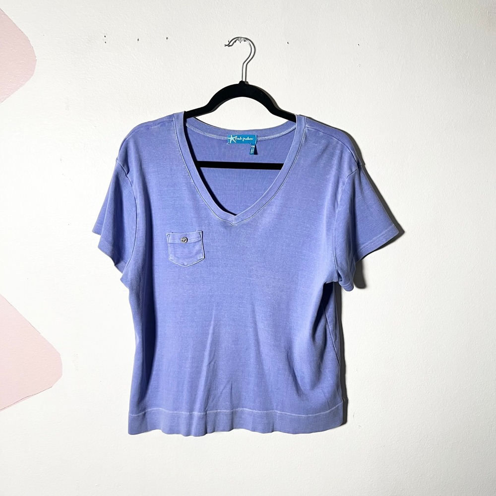 Fresh Produce Top Women's XXL Periwinkle 100% Cotton